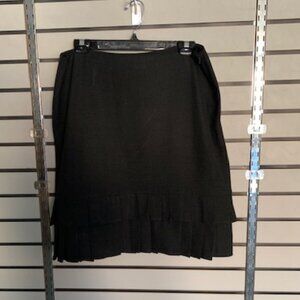 City DKNY Women's Double pleat Hem Charcoal-Brown skirt